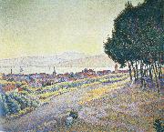 Paul Signac town at sunset saint tropez oil on canvas